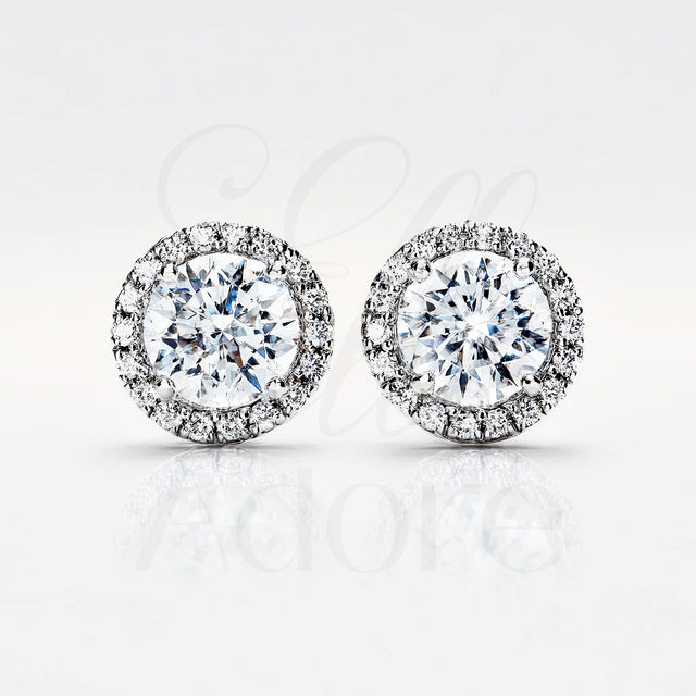 Halo Moissanite Earrings