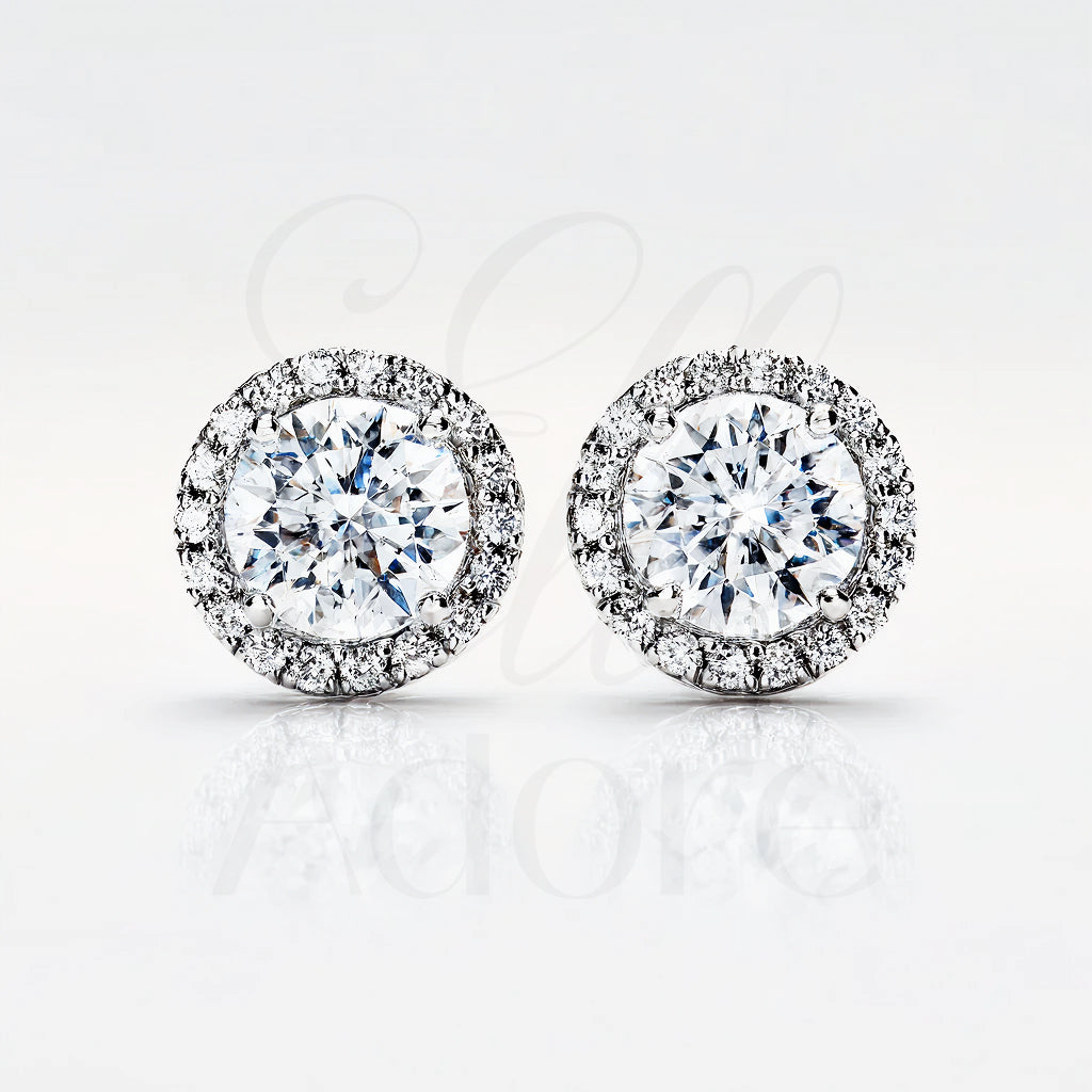 Halo Moissanite Earrings