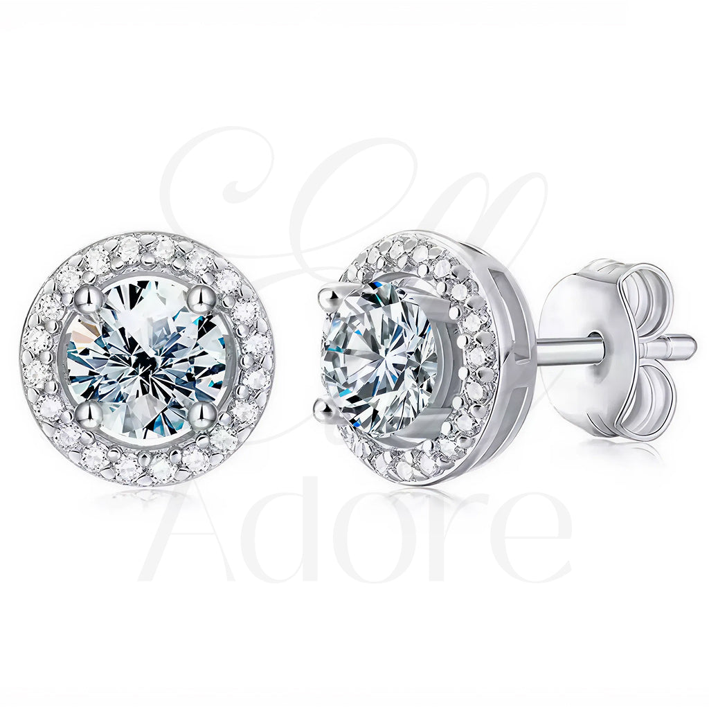 Halo Moissanite Earrings