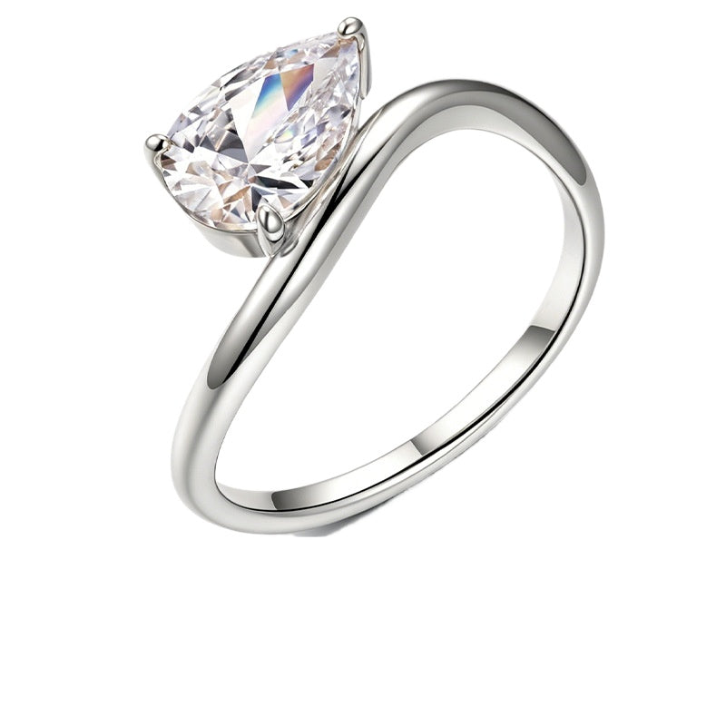 Pear Moissanite Wrap Ring