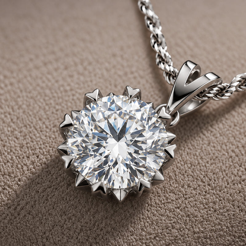 Divinity Moissanite Necklace | 1 Carat Portuguese Cut Pendant Necklace